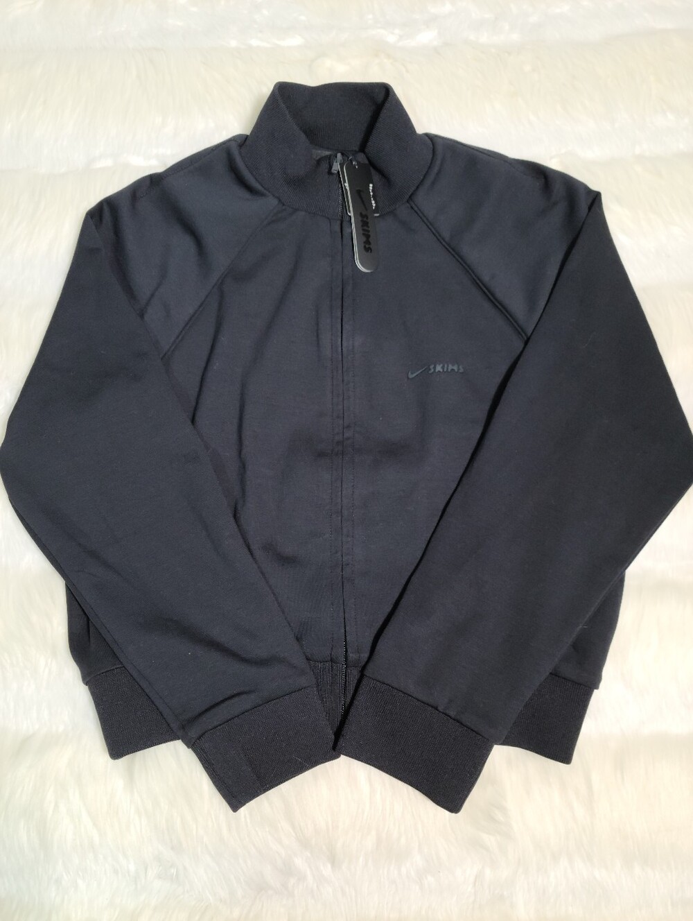 Nike SKIMS Matte Tricot Track Oversized Full Zip Jacket Onyx  Women Medium NEW